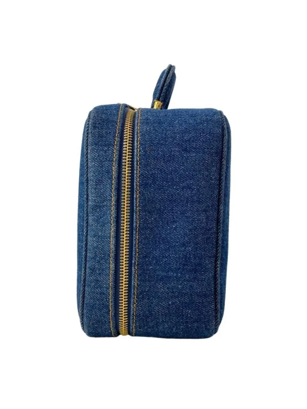 Chanel Vanity Bag Blue CC Logo Gold